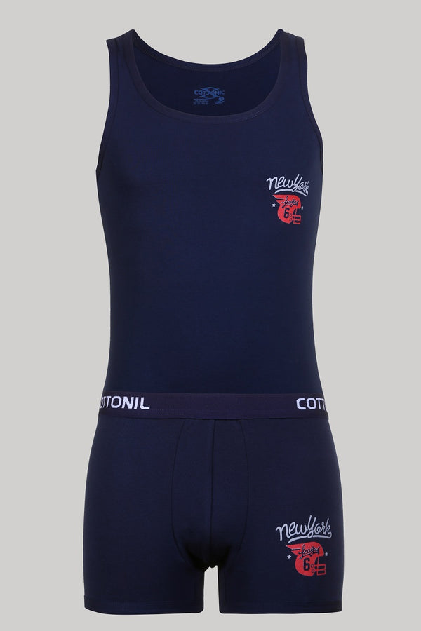 طقم ريلاكس حمالة + بوكسر - cottonilstore